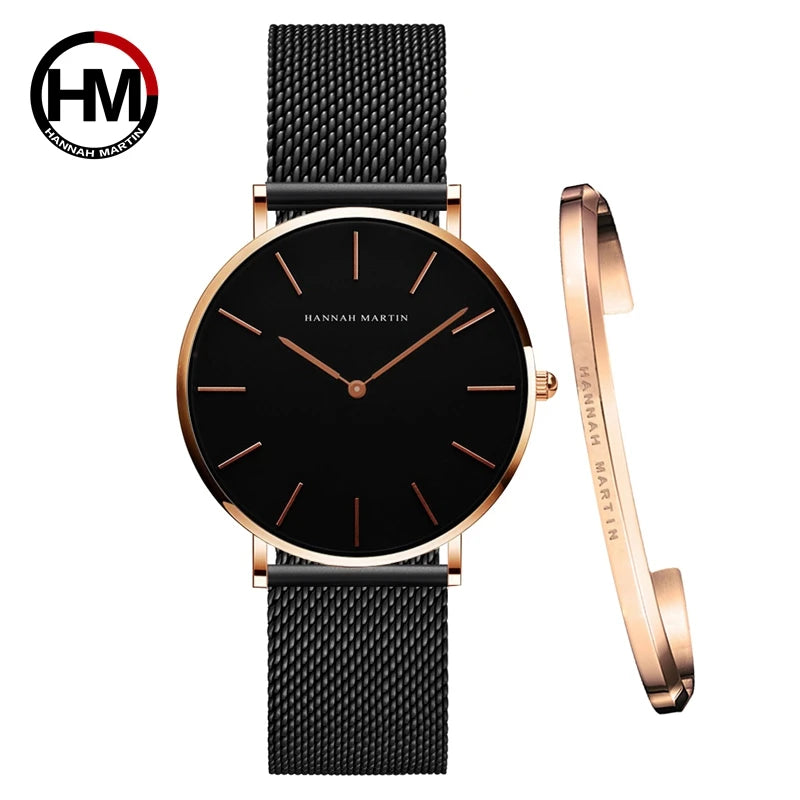 Coffret Élégance 36 — Montre Femme Maille Milanaise