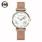 Montre femme Akoya avec cadran nacré et motif libellule — Time&Style