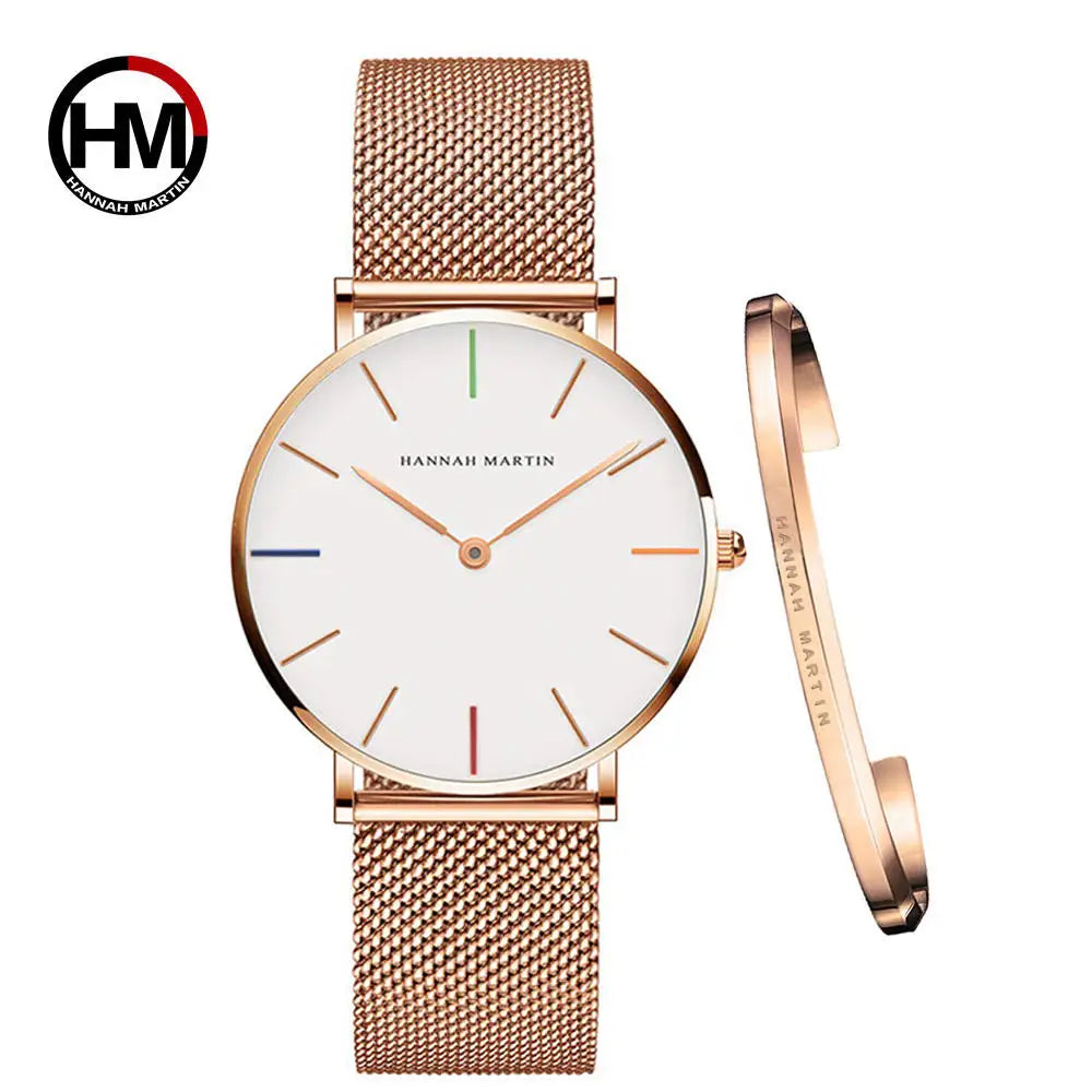 Coffret Élégance 36 — Montre Femme Maille Milanaise