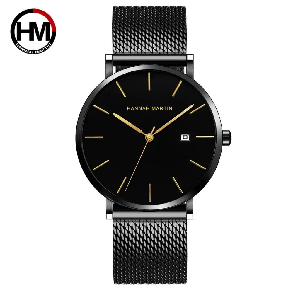 Montre Homme Bauhaus — Élégance Bleue Ultra‑fine, Quartz Japonais