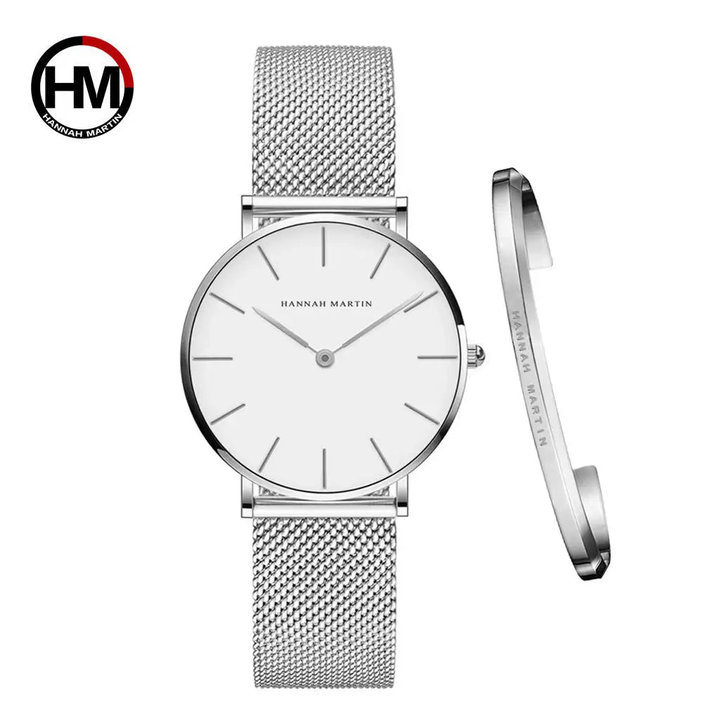 Coffret Élégance 36 — Montre Femme Maille Milanaise