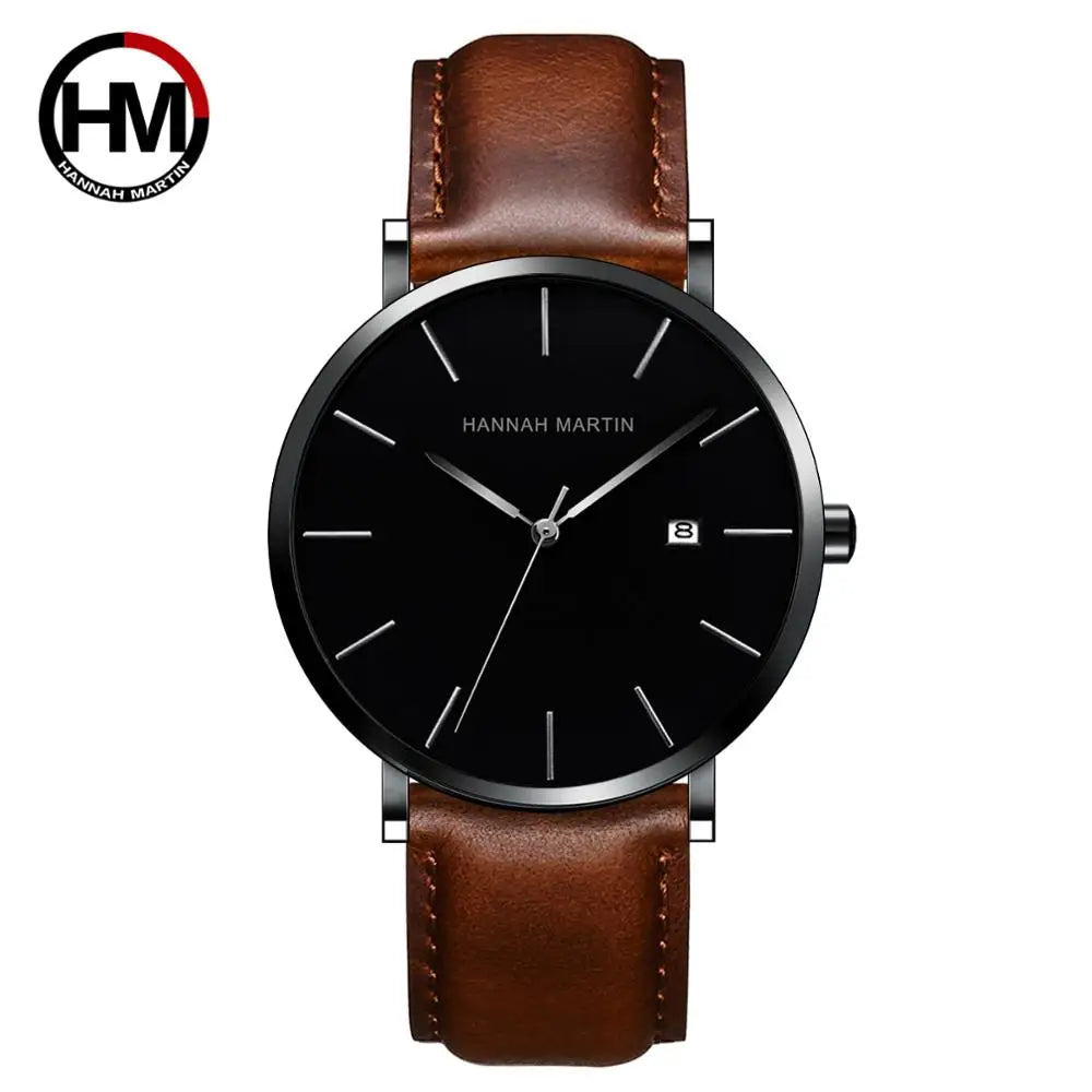 Montre Homme Bauhaus — Élégance Bleue Ultra‑fine, Quartz Japonais