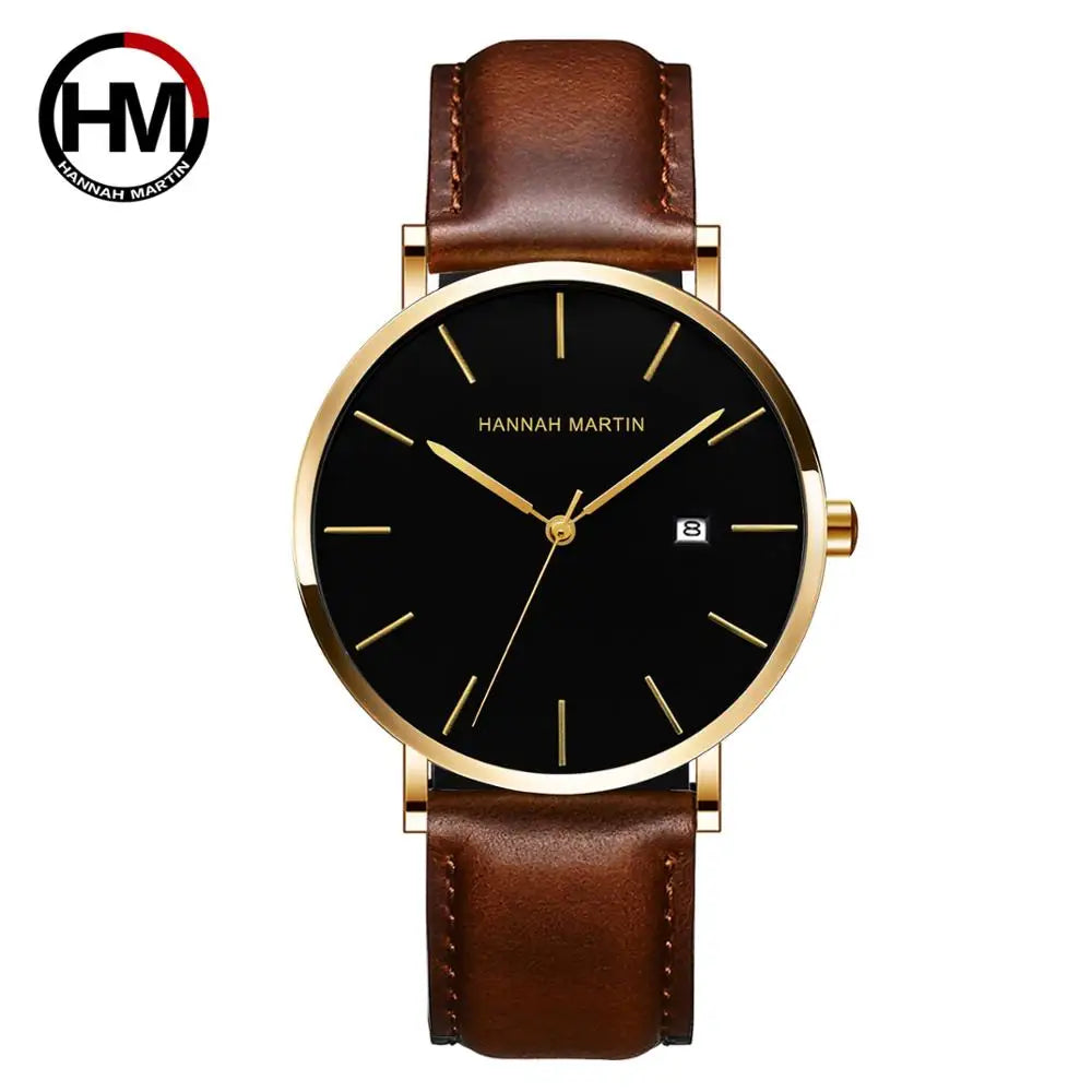 Montre Homme Bauhaus — Élégance Bleue Ultra‑fine, Quartz Japonais