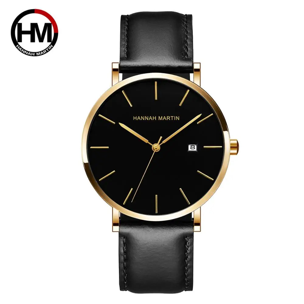 Montre Homme Bauhaus — Élégance Bleue Ultra‑fine, Quartz Japonais