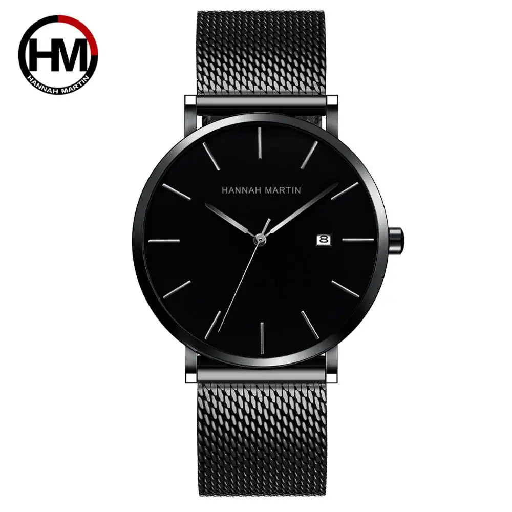 Montre Homme Bauhaus — Élégance Bleue Ultra‑fine, Quartz Japonais