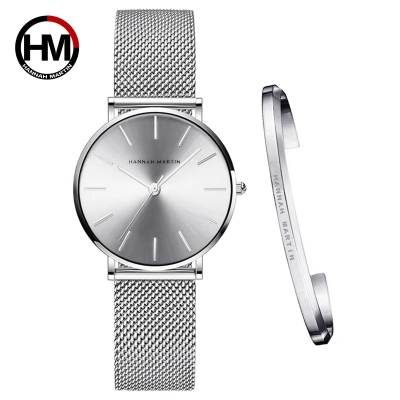 Coffret Élégance 36 — Montre Femme Maille Milanaise
