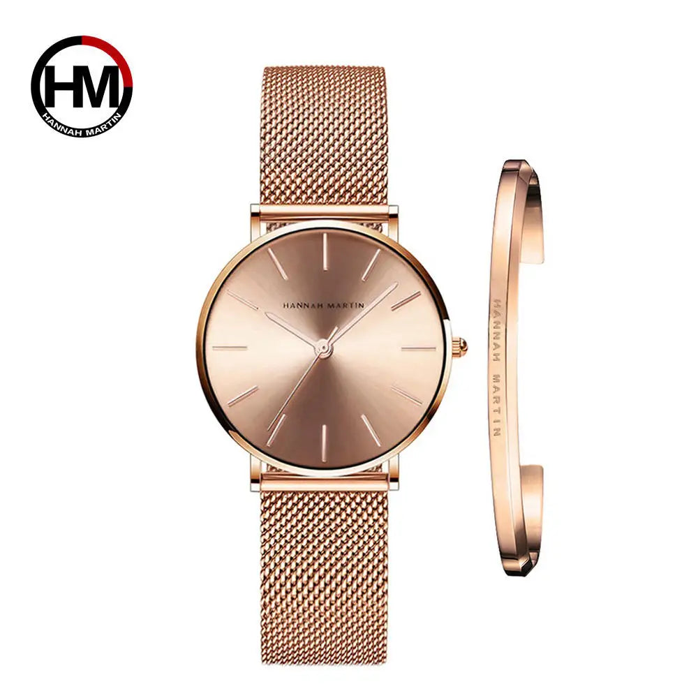 Coffret Élégance 36 — Montre Femme Maille Milanaise