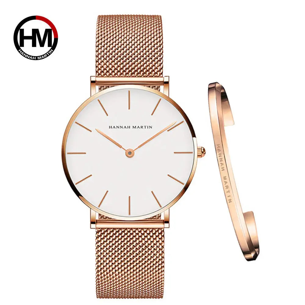 Coffret Élégance 36 — Montre Femme Maille Milanaise