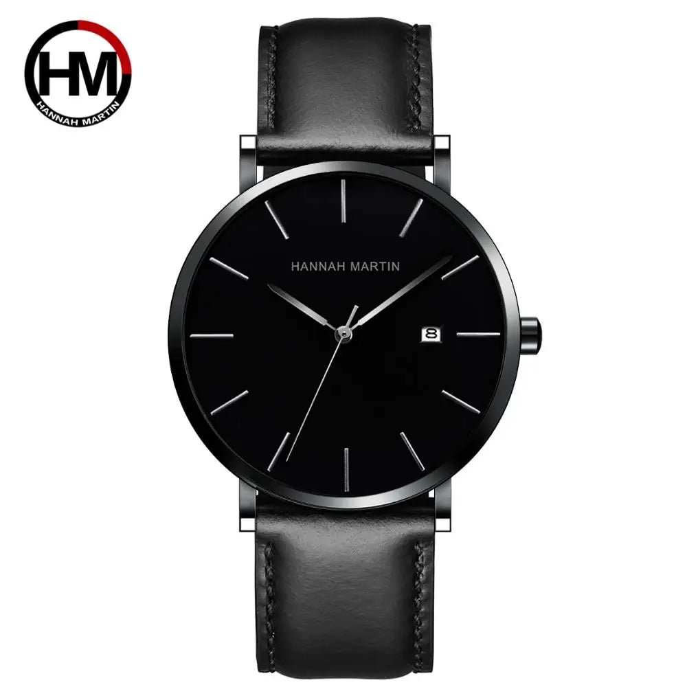 Montre Homme Bauhaus — Élégance Bleue Ultra‑fine, Quartz Japonais