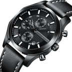 Montre homme Aventure multifonction avec bracelet cuir — Time&Style