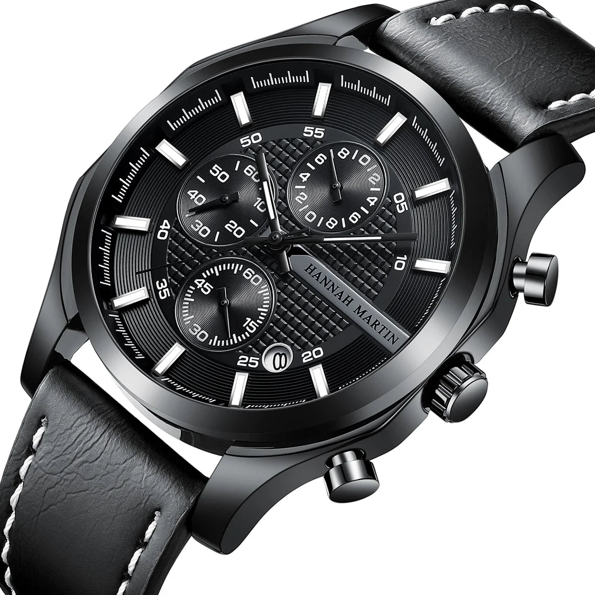 Montre homme Aventure multifonction avec bracelet cuir — Time&Style