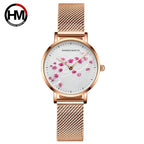 Montre femme Fleur de Prunier finition or rose — Time&Style