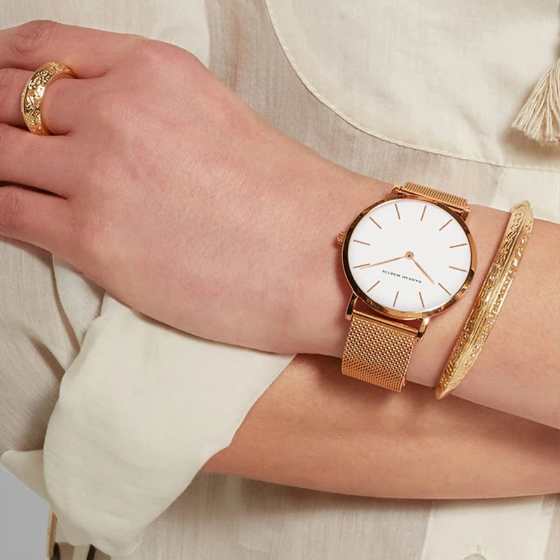 Coffret Élégance 36 — Montre Femme Maille Milanaise