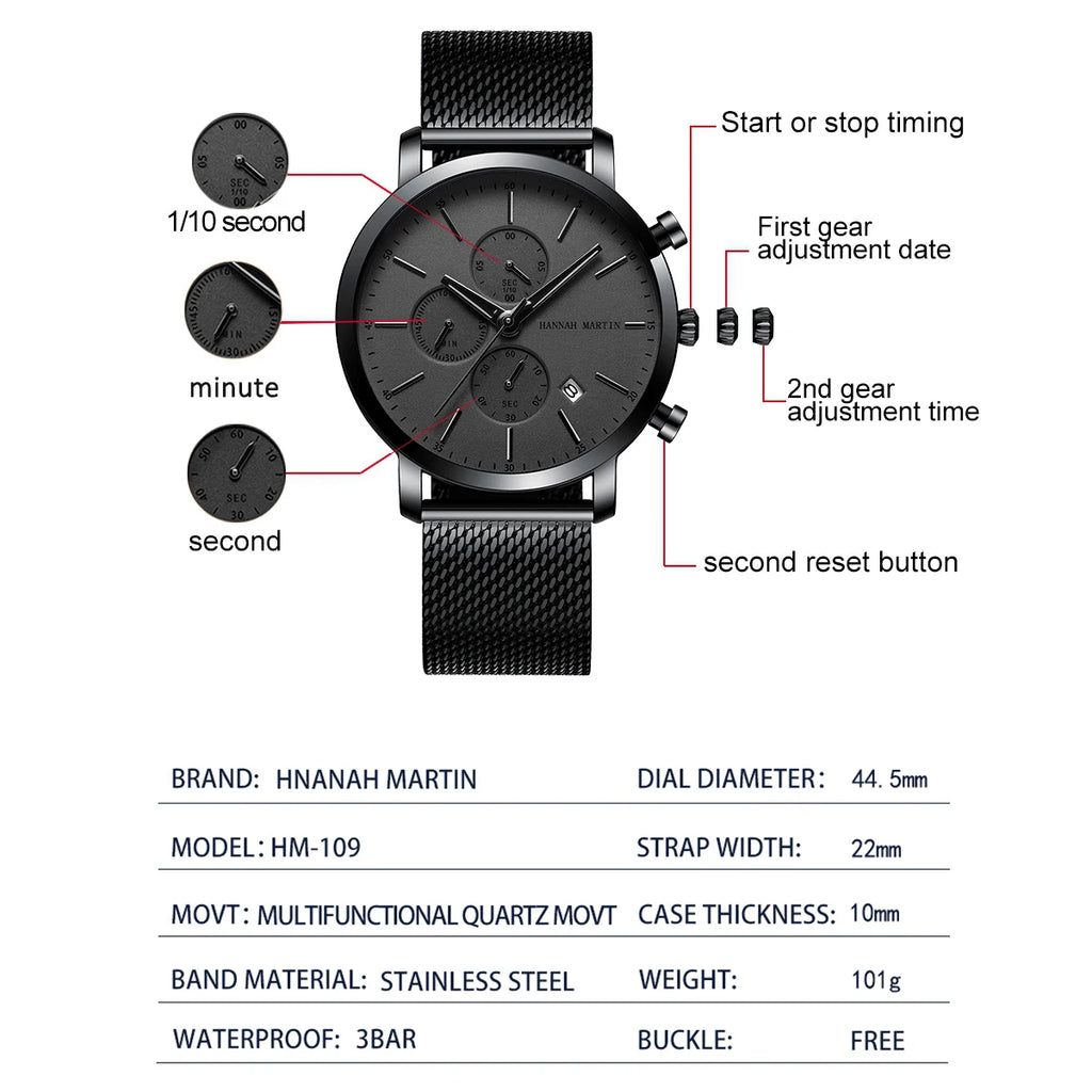 Horizon 44 — Montre Homme Multifonction Acier