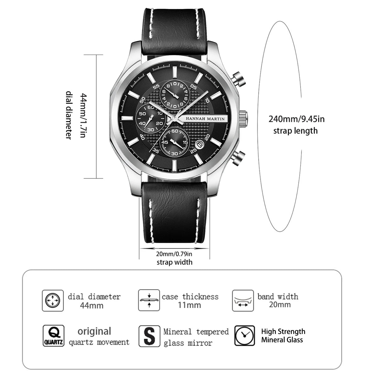 Aventure — Montre Homme Cuir Multifonction